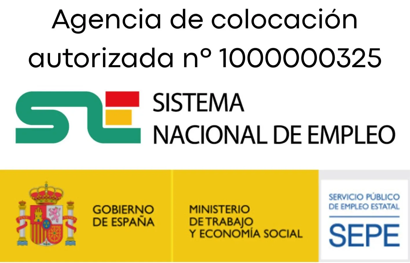 Agencia de colocación autorizada nº 1000000325 - Sistema Nacional de Empleo SEPE