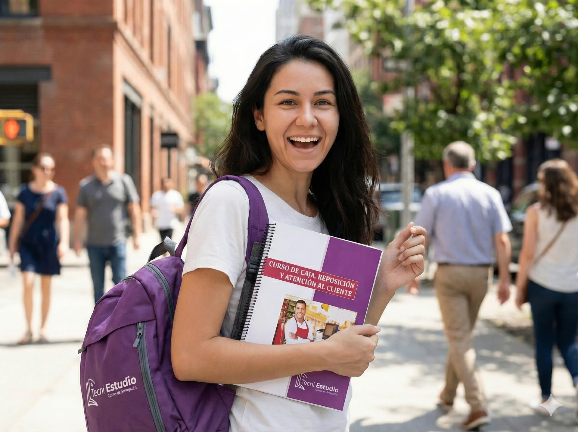 Estudiante con material formativo de Tecni Estudio